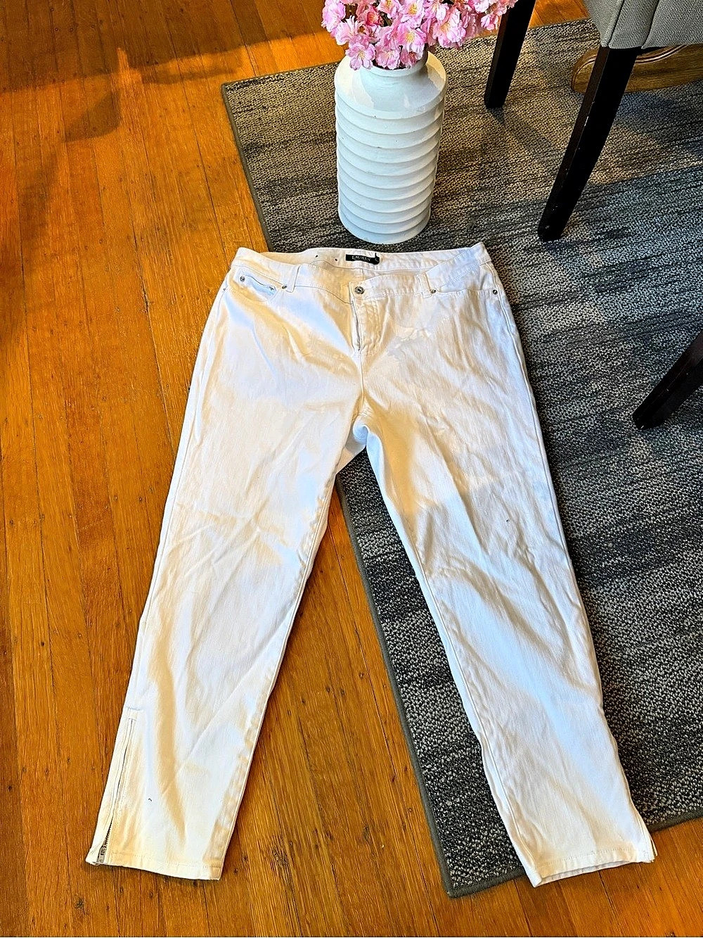 Lauren Ralph Lauren Straight Leg Pants in White Size 16w